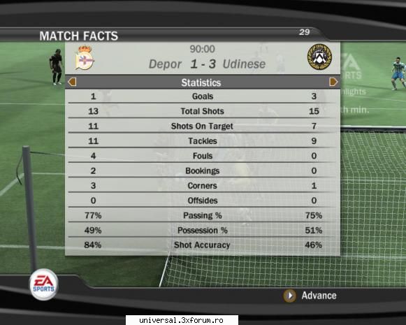 deportivo la coruna (florinho) � udinese (mr.eko) 1 - 3 ~ rezultate etapa 9 ~