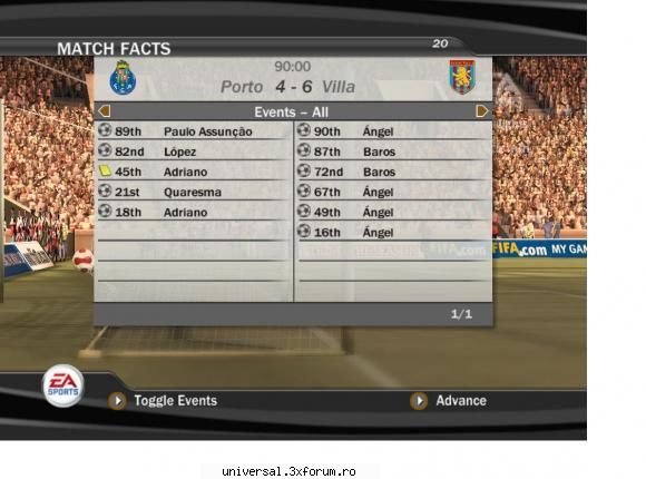 fc porto (quaresma) -  aston villa (stelica)
            4                               6 rezultate