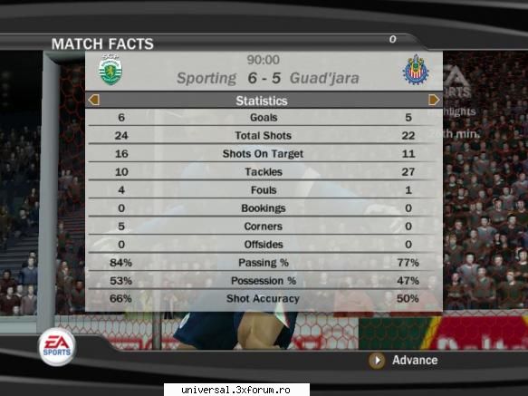 (gutza)    -    sporting (neaga)
           5                   -                6 rezultate grupa d