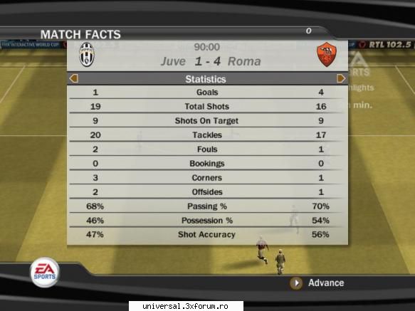 juventus - as roma 
     1       -      4 ~ rezultate etapa xvi ~