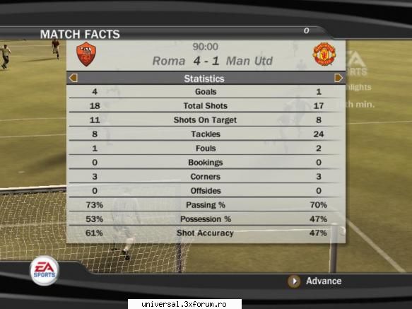 as roma - manchester united 
      4      -         1  :hi: ~ rezultate etapa xvii ~