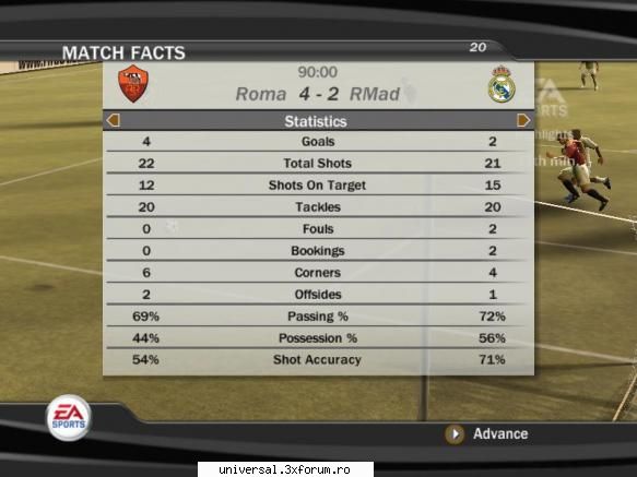 as roma - real madrid
       4     -        2 ~ rezultate etapa xxviii ~