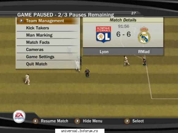 rezultate etapa xxix lyon (syca) real madrid (danny) 6-6