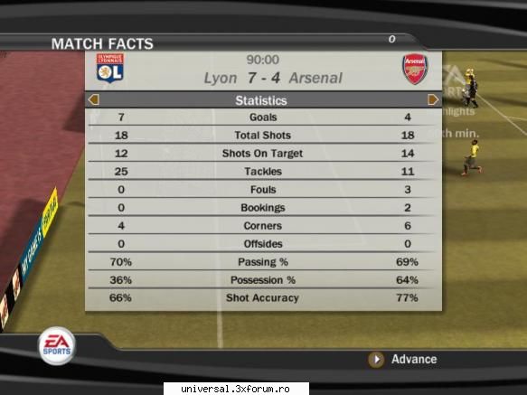 lyon (syca) - arsenal (djeduard) 7-4 ~ rezultate etapa xxiv ~