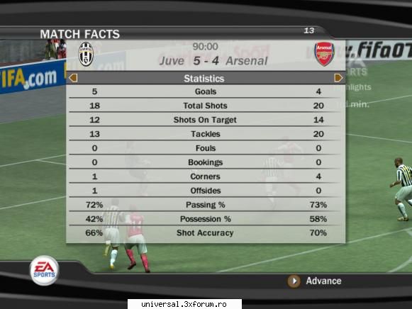 juventus - arsenal 5-4 ~ rezultate etapa xxvi ~